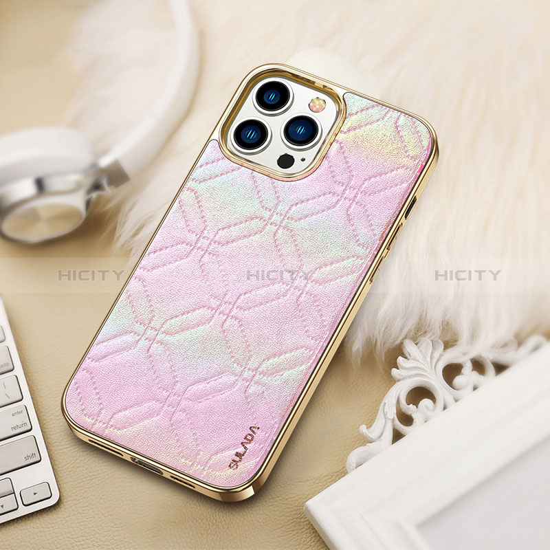 Coque Luxe Cuir Housse Etui LD4 pour Apple iPhone 15 Pro Plus