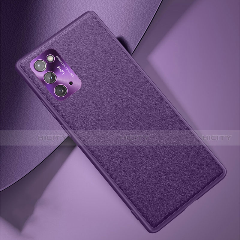 Coque Luxe Cuir Housse Etui N01 pour Samsung Galaxy Note 20 5G Violet Plus