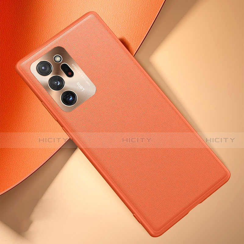Coque Luxe Cuir Housse Etui N01 pour Samsung Galaxy Note 20 Ultra 5G Orange Plus