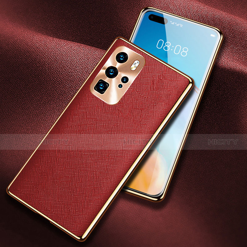 Coque Luxe Cuir Housse Etui N03 pour Huawei P40 Pro Rouge Plus