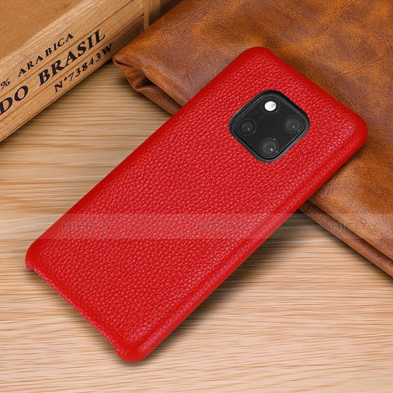 Coque Luxe Cuir Housse Etui P01 pour Huawei Mate 20 Pro Rouge Plus