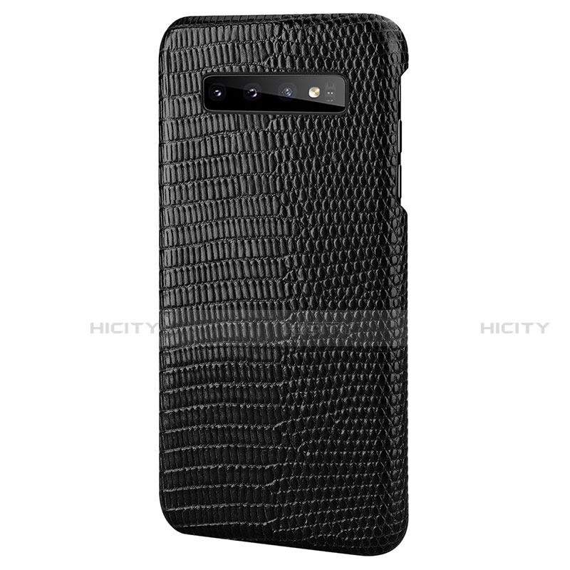 Coque Luxe Cuir Housse Etui P02 pour Samsung Galaxy S10 5G Noir Plus