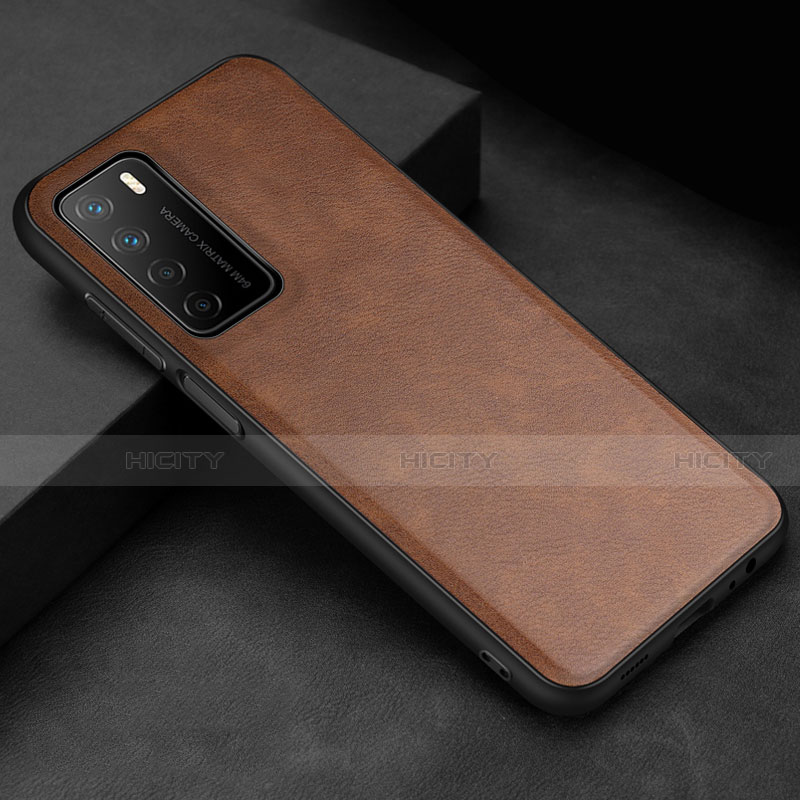 Coque Luxe Cuir Housse Etui pour Huawei Honor Play4 5G Marron Plus
