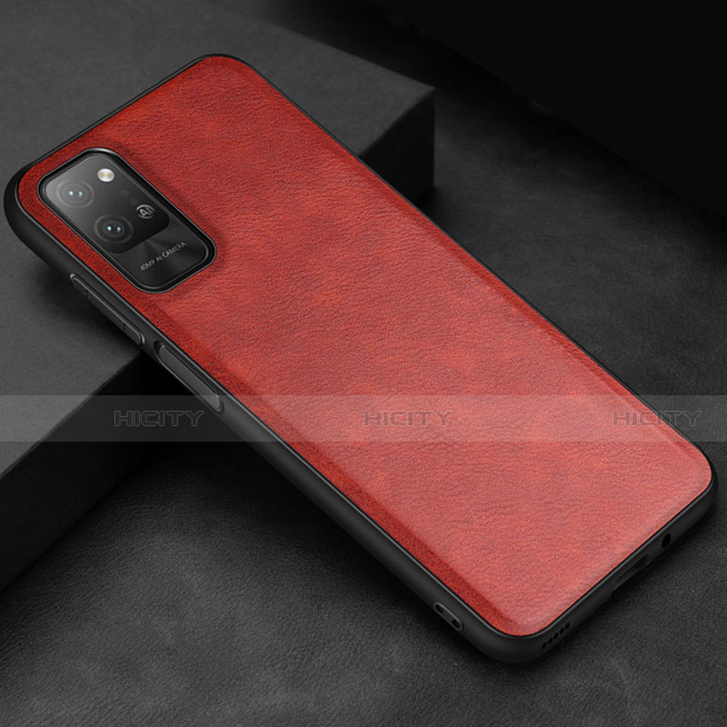 Coque Luxe Cuir Housse Etui pour Huawei Honor Play4 Pro 5G Rouge Plus