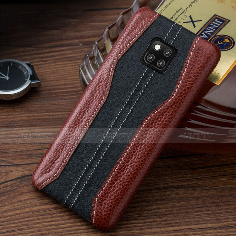 Coque Luxe Cuir Housse Etui pour Huawei Mate 20 RS Marron Plus