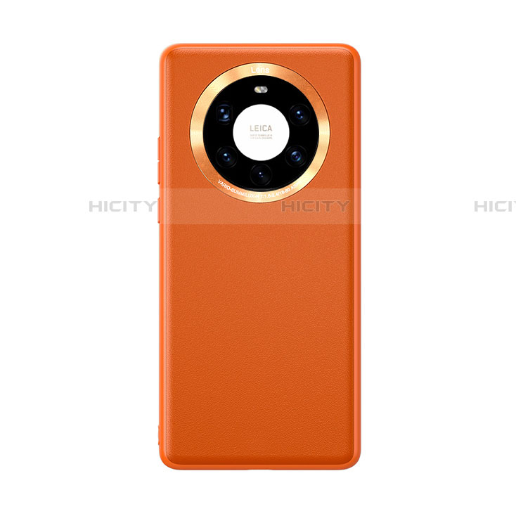 Coque Luxe Cuir Housse Etui pour Huawei Mate 40 Pro+ Plus Orange Plus