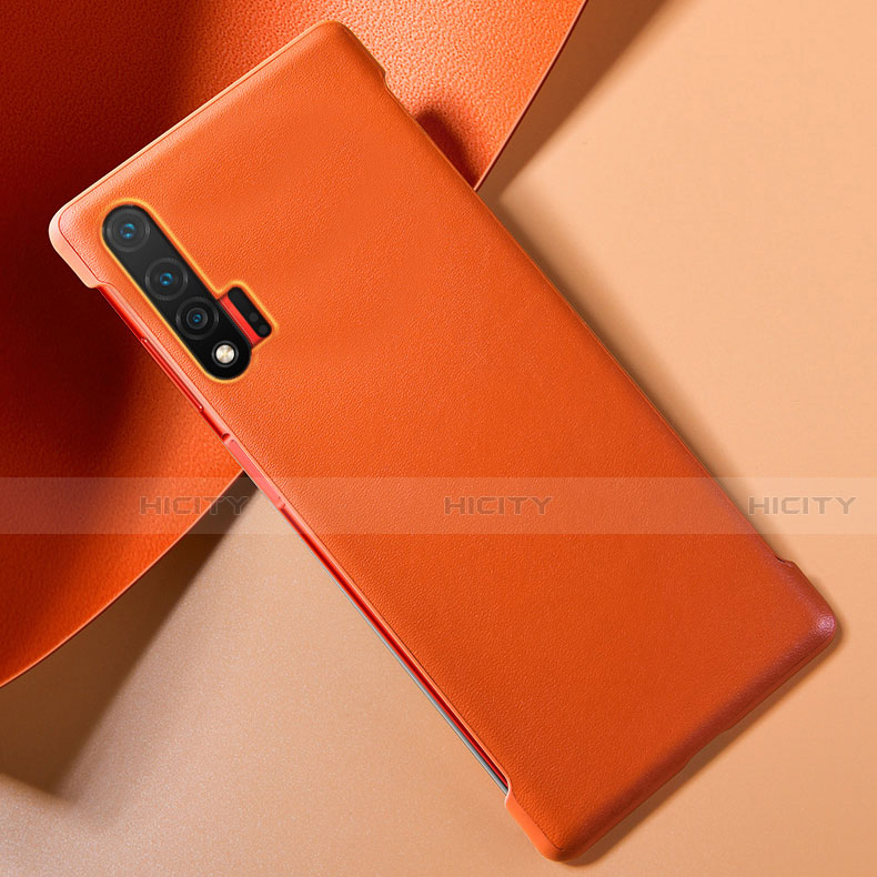 Coque Luxe Cuir Housse Etui pour Huawei Nova 6 5G Orange Plus
