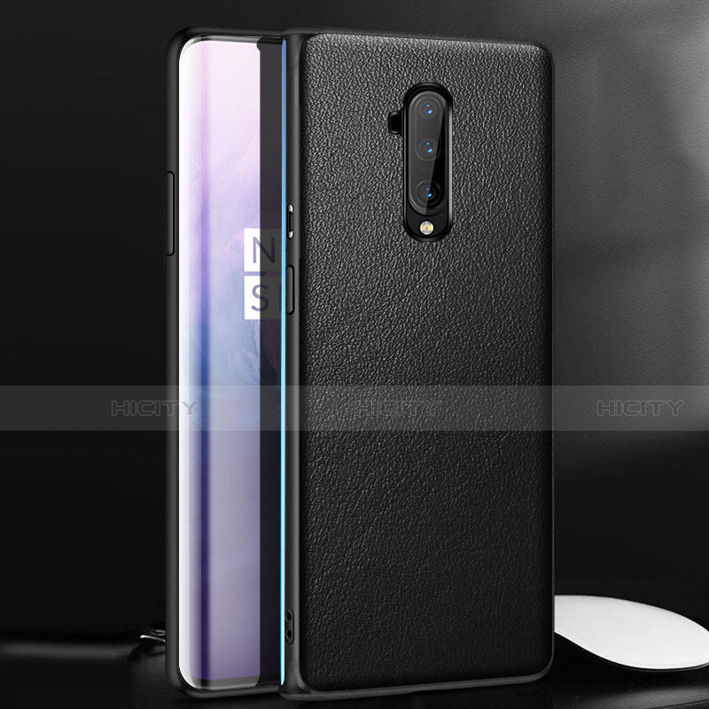 Coque Luxe Cuir Housse Etui pour OnePlus 7T Pro 5G Noir Plus
