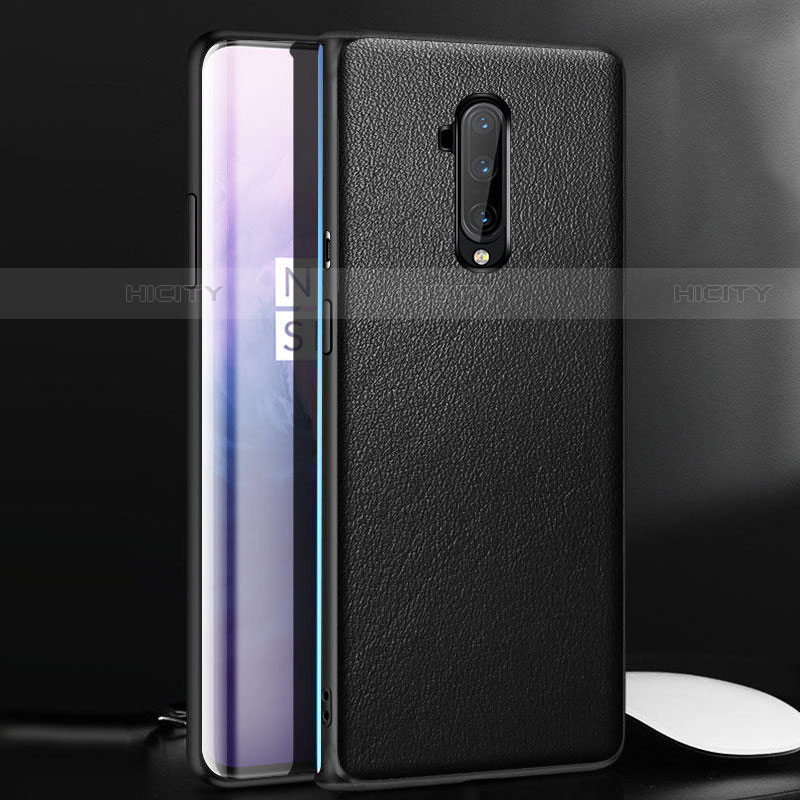 Coque Luxe Cuir Housse Etui pour OnePlus 7T Pro Noir Plus