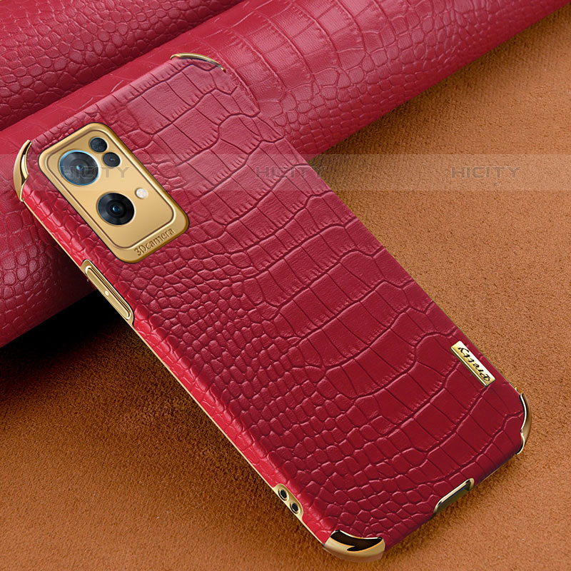 Coque Luxe Cuir Housse Etui pour Oppo Reno7 Pro 5G Rouge Plus