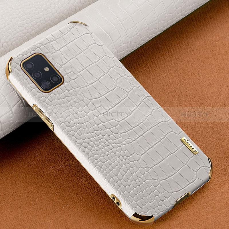 Coque Luxe Cuir Housse Etui pour Samsung Galaxy A51 4G Blanc Plus