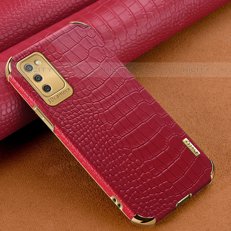 Coque Luxe Cuir Housse Etui pour Samsung Galaxy M02s Rouge Plus