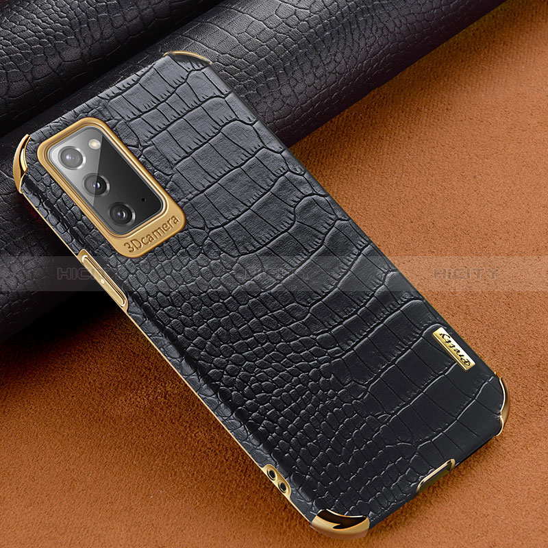 Coque Luxe Cuir Housse Etui pour Samsung Galaxy Note 20 5G Noir Plus