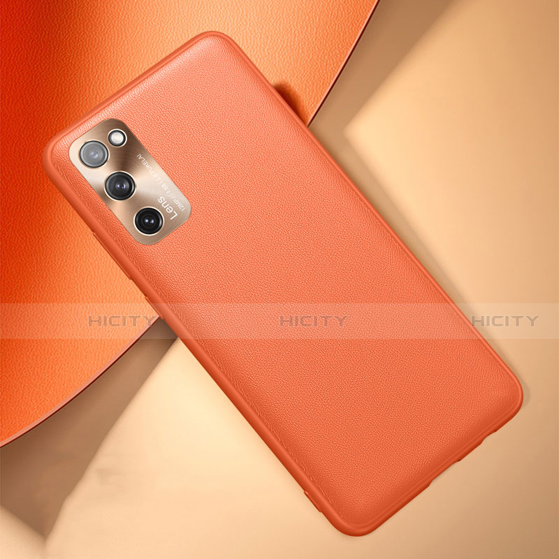Coque Luxe Cuir Housse Etui pour Samsung Galaxy S20 FE (2022) 5G Orange Plus