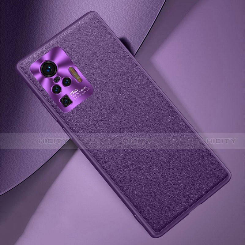 Coque Luxe Cuir Housse Etui pour Vivo X50 Pro 5G Violet Plus