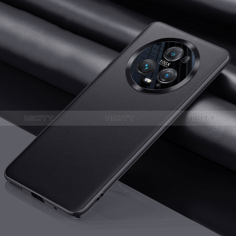 Coque Luxe Cuir Housse Etui QK1 pour Huawei Honor Magic5 Pro 5G Noir Plus