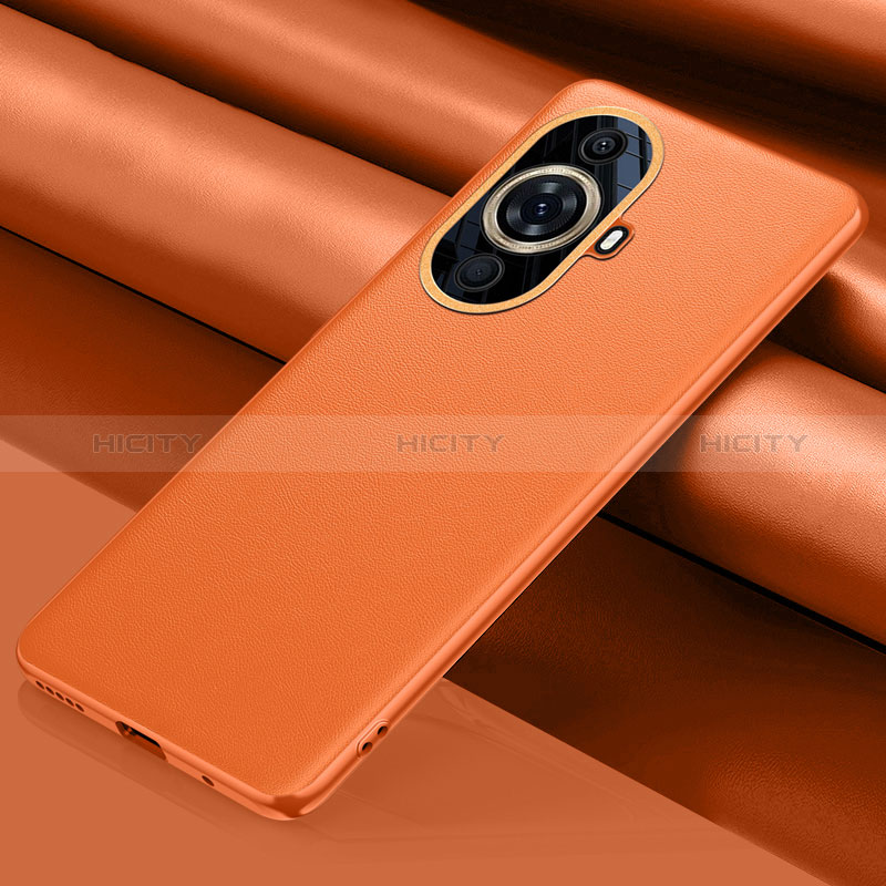 Coque Luxe Cuir Housse Etui QK1 pour Huawei Nova 11 Pro Orange Plus
