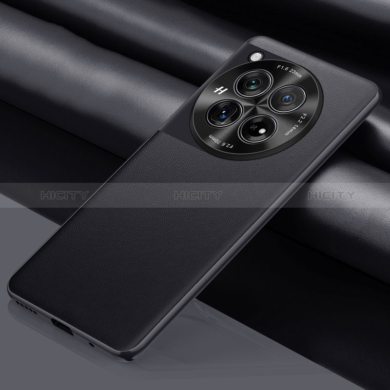 Coque Luxe Cuir Housse Etui QK1 pour OnePlus 12 5G Noir Plus