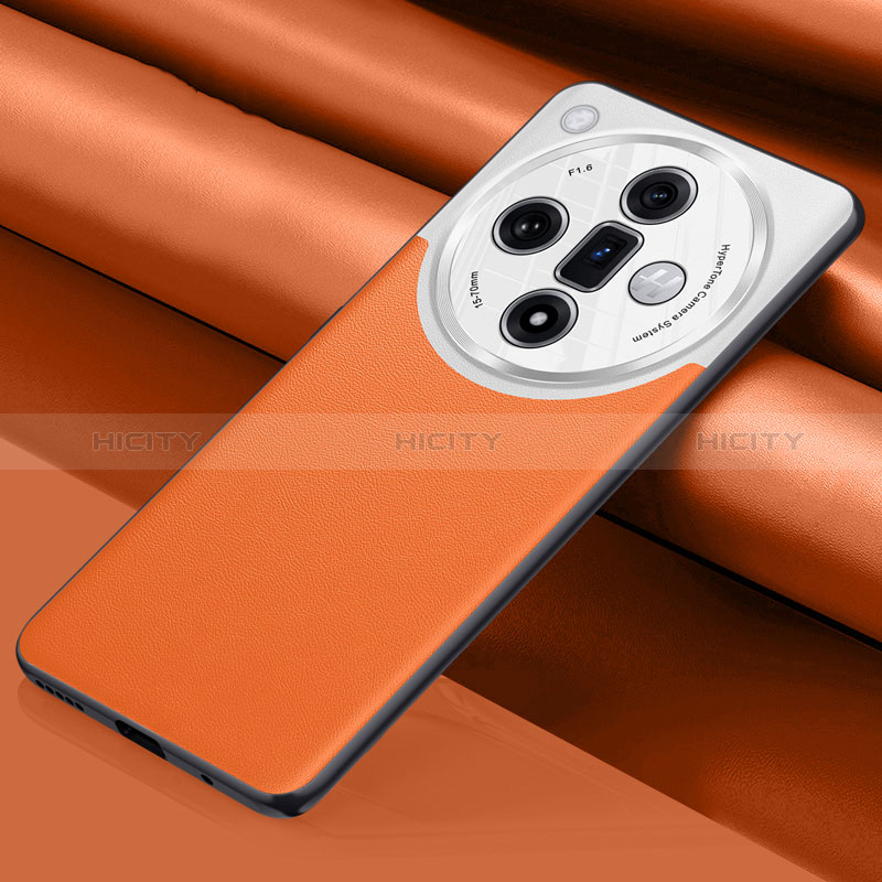Coque Luxe Cuir Housse Etui QK1 pour Oppo Find X7 5G Orange Plus