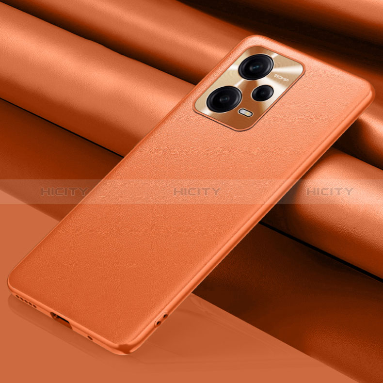 Coque Luxe Cuir Housse Etui QK1 pour Xiaomi Redmi Note 12 Pro 5G Orange Plus