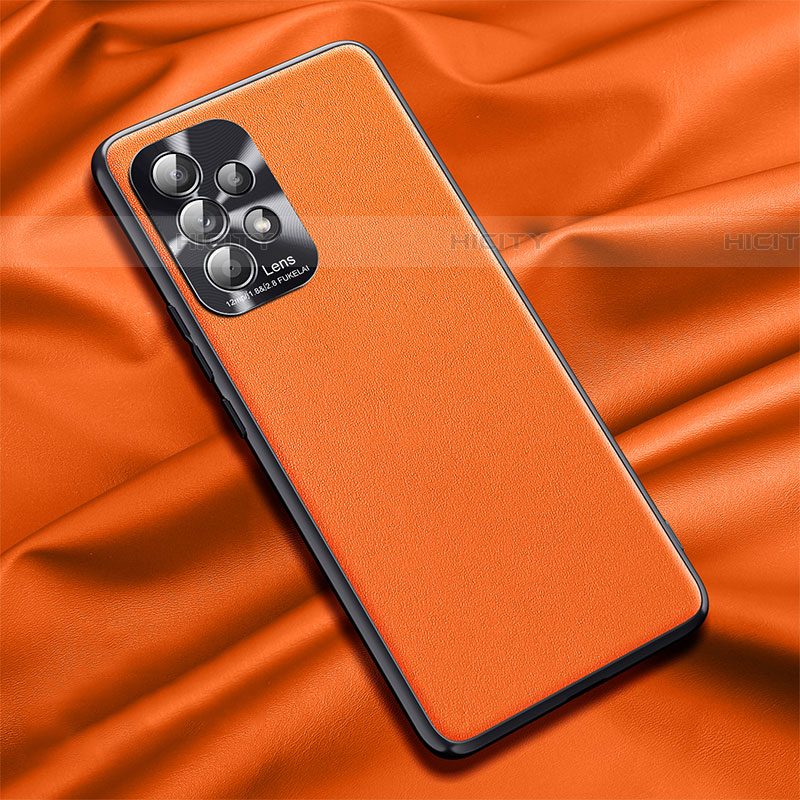 Coque Luxe Cuir Housse Etui QK2 pour Samsung Galaxy A72 5G Orange Plus