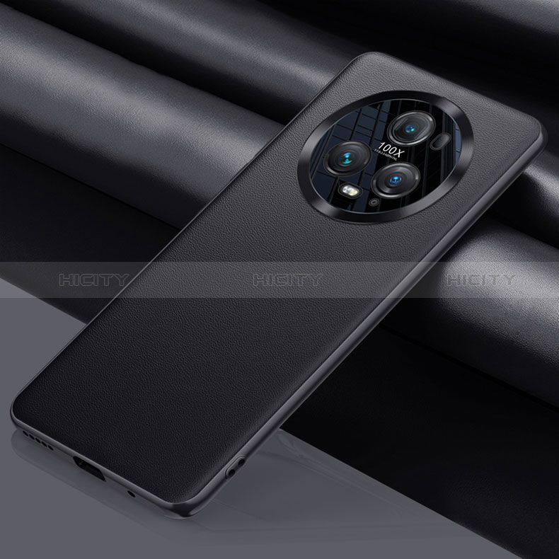 Coque Luxe Cuir Housse Etui QK5 pour Huawei Honor Magic5 Pro 5G Noir Plus