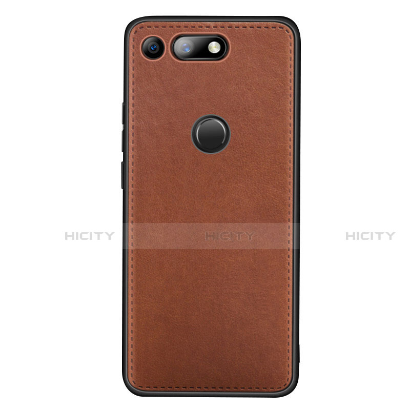 Coque Luxe Cuir Housse Etui R01 pour Huawei Honor View 20 Marron Plus