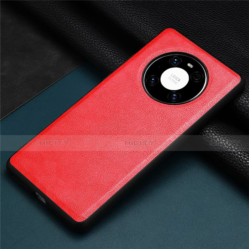 Coque Luxe Cuir Housse Etui R01 pour Huawei Mate 40E 4G Rouge Plus