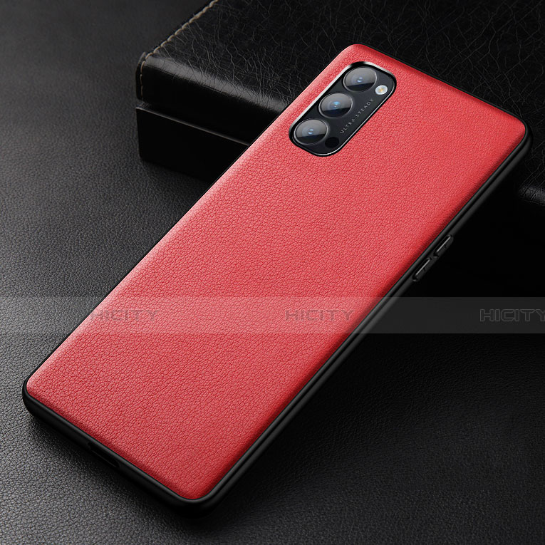 Coque Luxe Cuir Housse Etui R01 pour Oppo Reno4 Pro 5G Rouge Plus
