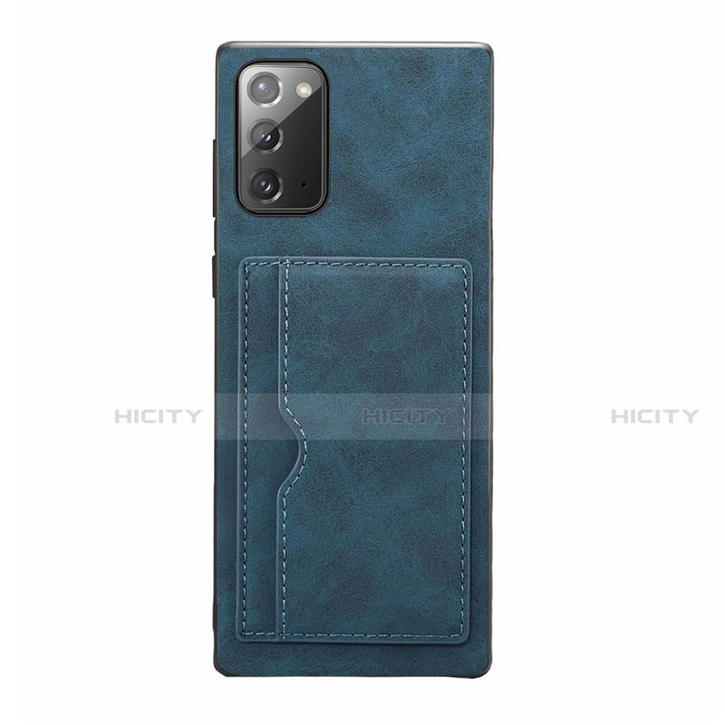 Coque Luxe Cuir Housse Etui R01 pour Samsung Galaxy Note 20 5G Bleu Plus