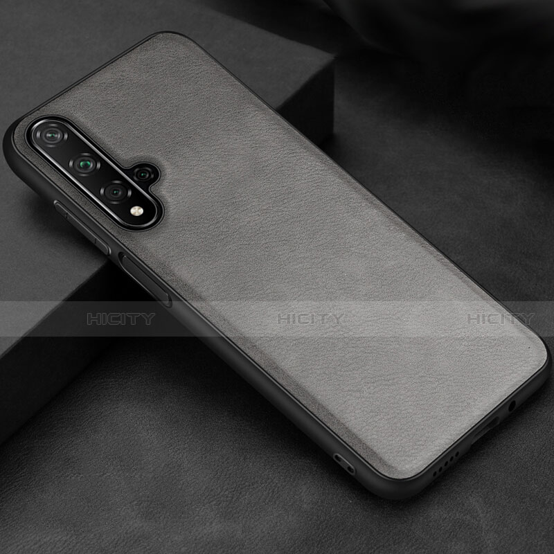 Coque Luxe Cuir Housse Etui R02 pour Huawei Honor 20 Gris Plus