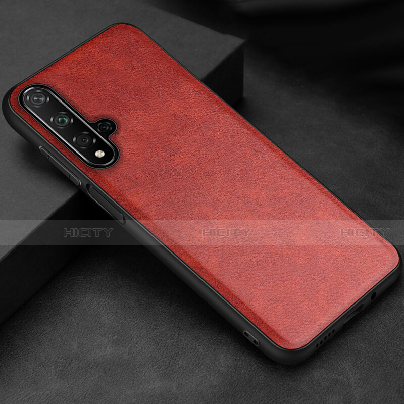 Coque Luxe Cuir Housse Etui R02 pour Huawei Honor 20 Rouge Plus