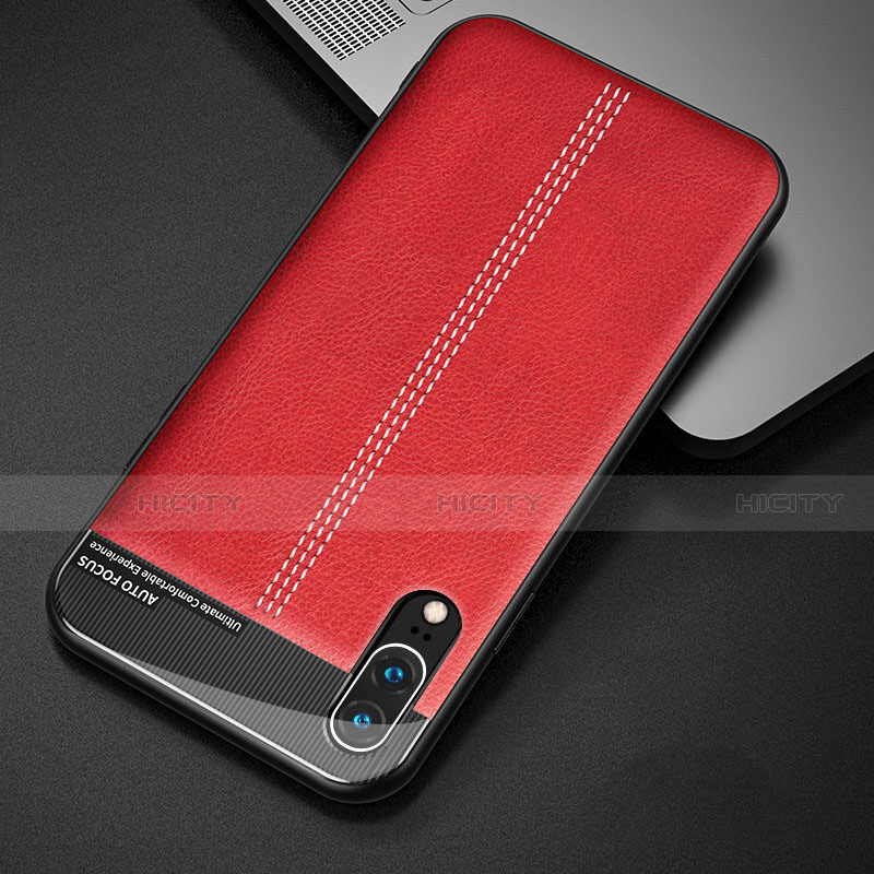 Coque Luxe Cuir Housse Etui R02 pour Huawei P20 Rouge Plus