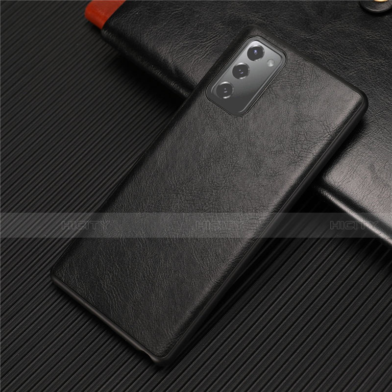 Coque Luxe Cuir Housse Etui R02 pour Samsung Galaxy Note 20 5G Noir Plus