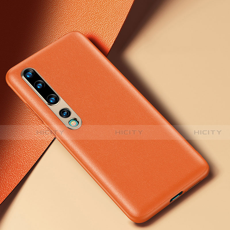 Coque Luxe Cuir Housse Etui R02 pour Xiaomi Mi 10 Orange Plus