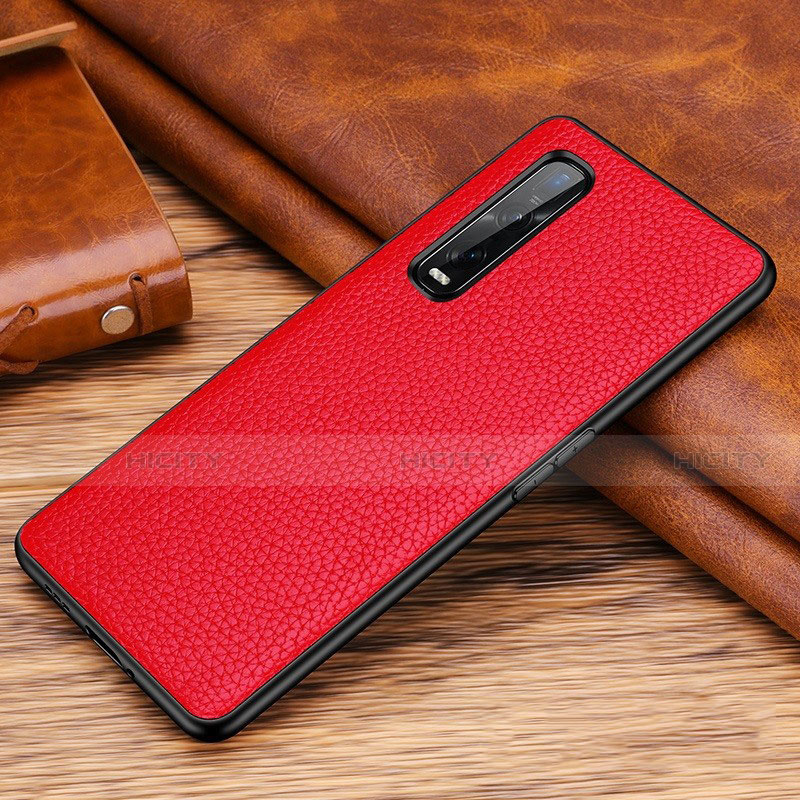 Coque Luxe Cuir Housse Etui R03 pour Oppo Find X2 Pro Rouge Plus