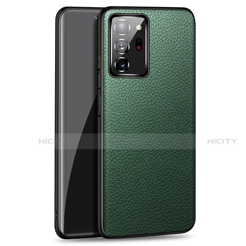 Coque Luxe Cuir Housse Etui R03 pour Samsung Galaxy Note 20 Ultra 5G Vert Plus