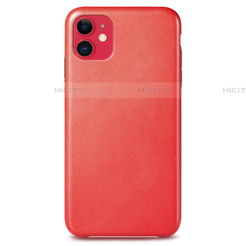 Coque Luxe Cuir Housse Etui R04 pour Apple iPhone 11 Rouge Plus