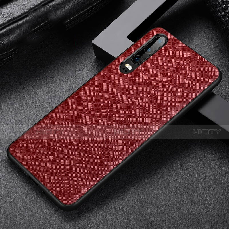Coque Luxe Cuir Housse Etui R04 pour Huawei P30 Rouge Plus