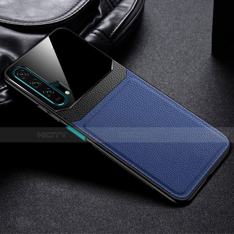 Coque Luxe Cuir Housse Etui R05 pour Huawei Honor 20 Pro Bleu Plus