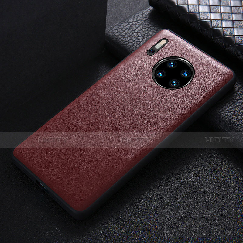 Coque Luxe Cuir Housse Etui R05 pour Huawei Mate 30 5G Vin Rouge Plus