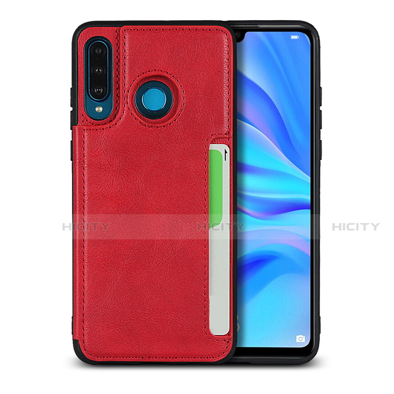 Coque Luxe Cuir Housse Etui R05 pour Huawei P30 Lite New Edition Rouge Plus