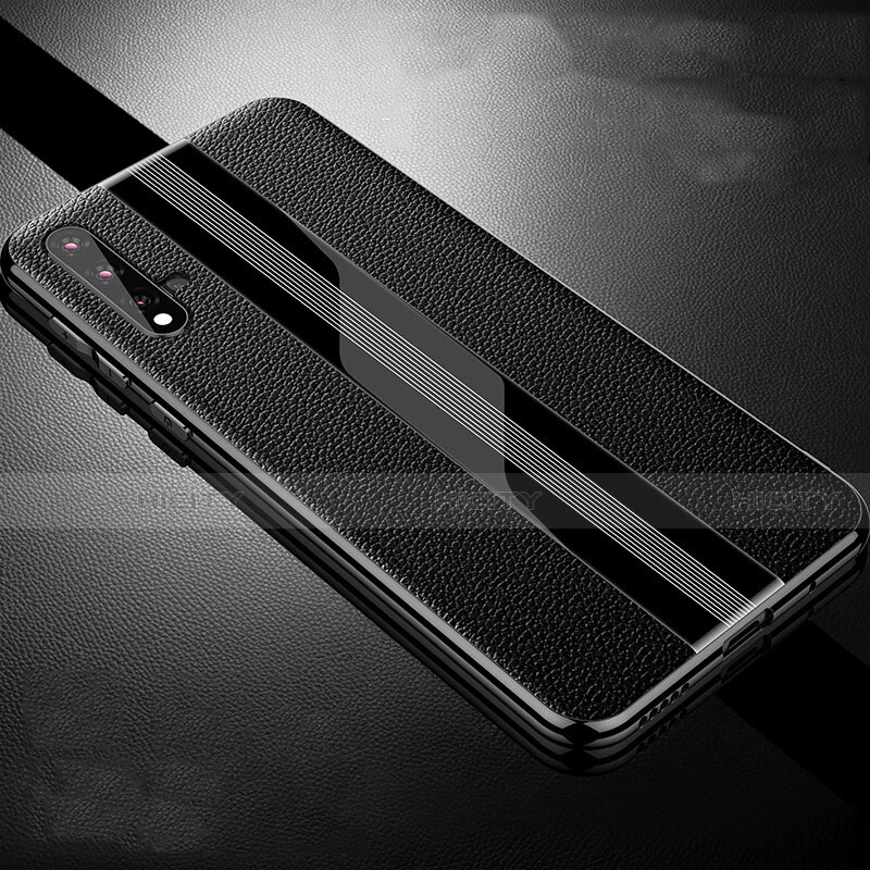 Coque Luxe Cuir Housse Etui R06 pour Huawei Nova 5 Pro Noir Plus