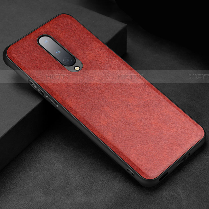 Coque Luxe Cuir Housse Etui R06 pour OnePlus 8 Rouge Plus
