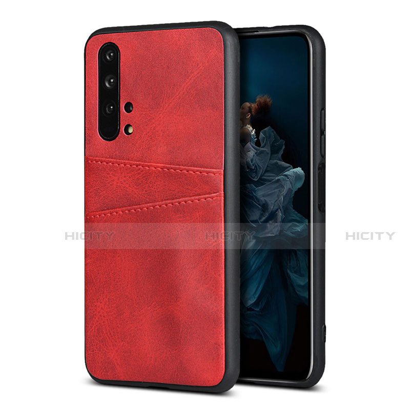Coque Luxe Cuir Housse Etui R07 pour Huawei Honor 20 Pro Rouge Plus
