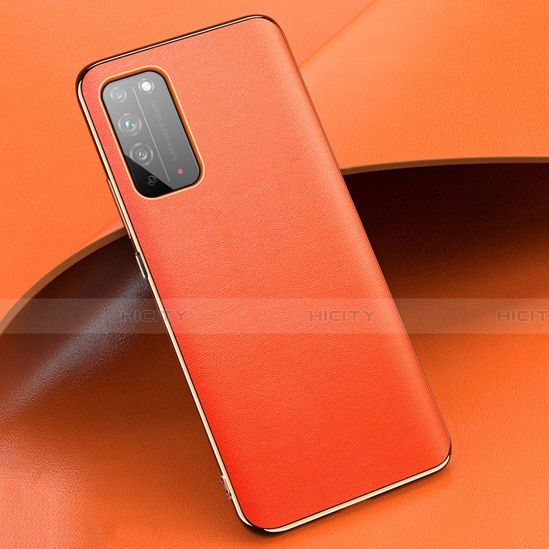 Coque Luxe Cuir Housse Etui S01 pour Huawei Honor X10 5G Orange Plus