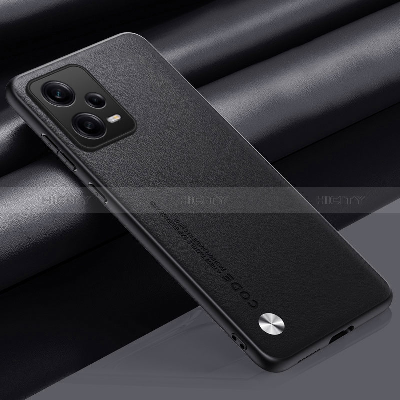 Coque Luxe Cuir Housse Etui S01 pour Xiaomi Redmi Note 12 5G Noir Plus