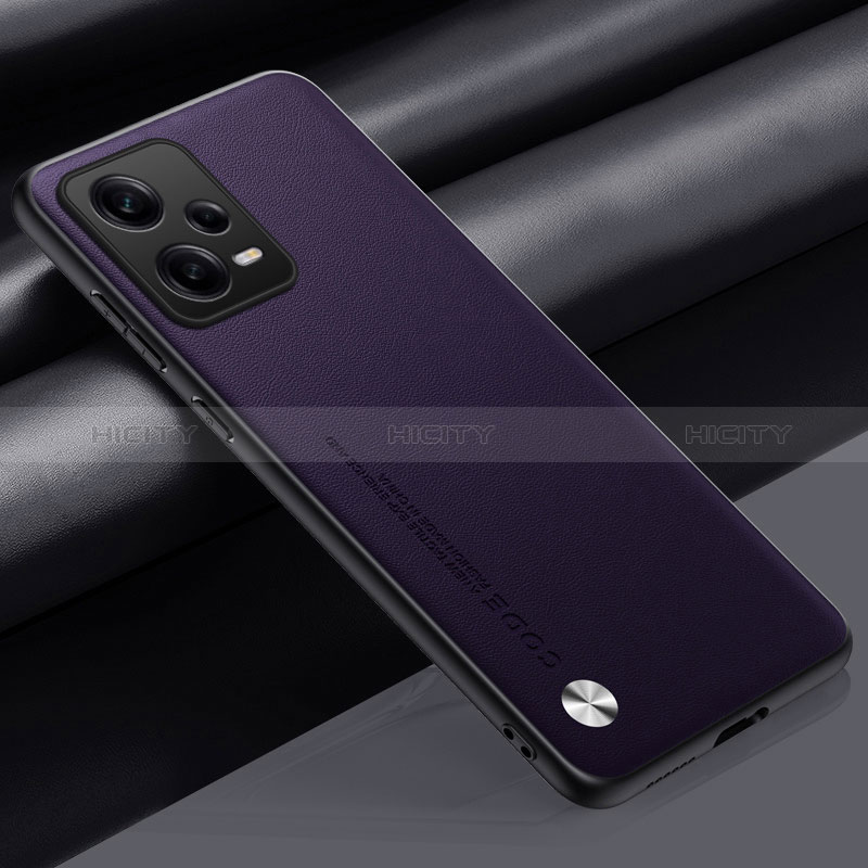 Coque Luxe Cuir Housse Etui S01 pour Xiaomi Redmi Note 12 5G Violet Plus