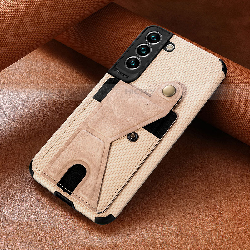 Coque Luxe Cuir Housse Etui S01D pour Samsung Galaxy S23 5G Or Plus