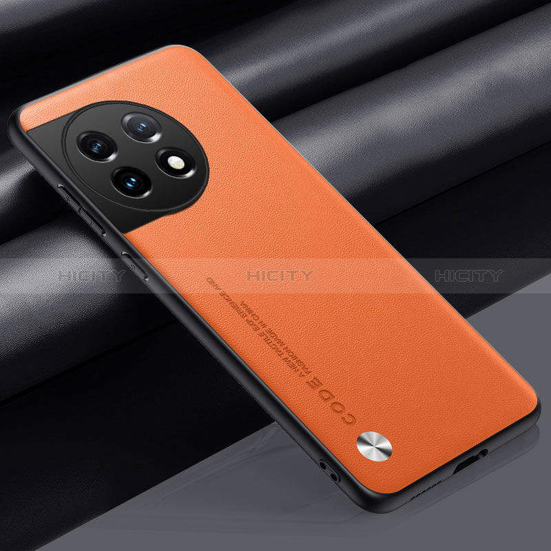 Coque Luxe Cuir Housse Etui S02 pour OnePlus 11 5G Orange Plus